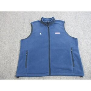 Vineyard Vines Fleece Vest Mens XL Blue Full Zip Greenwich Country Club Golf